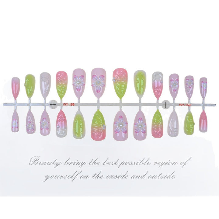 Decorative Floral Artisan Press-On Nails Stornfield