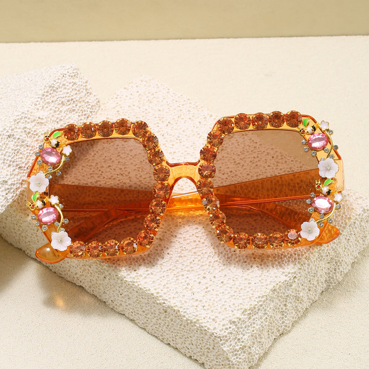 Women's extravagant hexagon sunglasses with crystal embellishment Stornfield