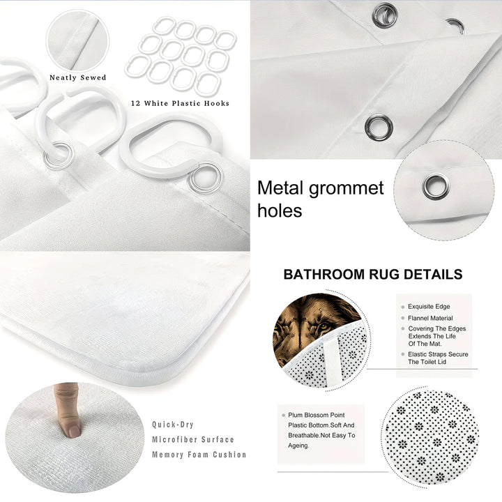 Digital Lion Themed Bathroom Set Stornfield