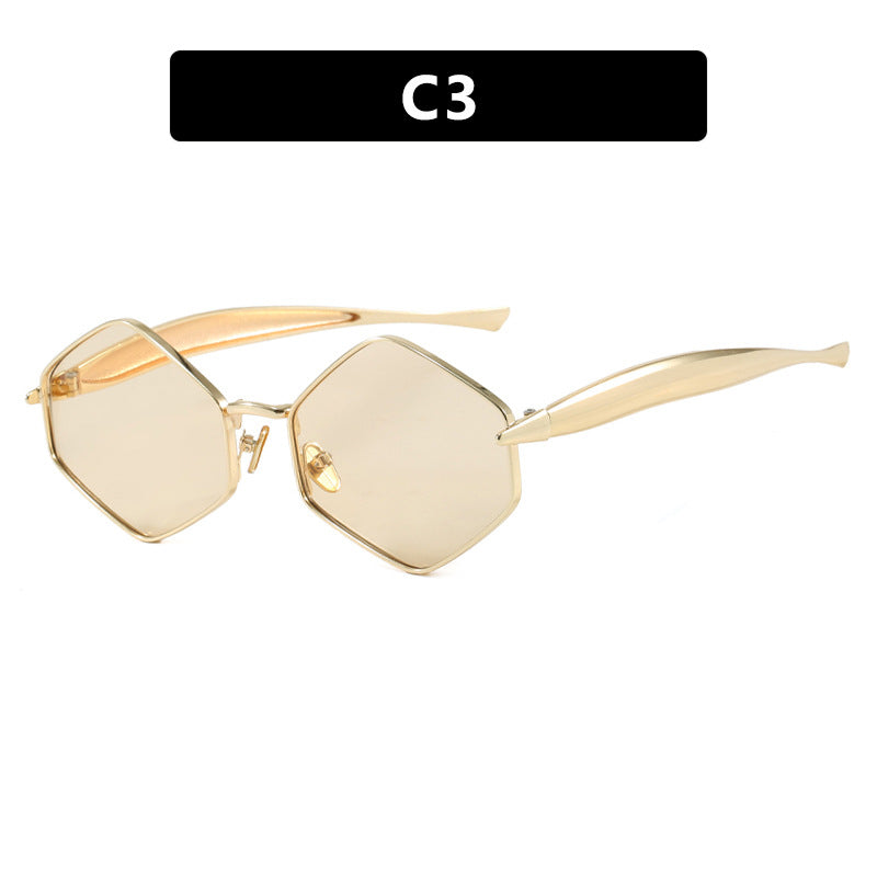 Women's hexagonal sunglasses with elegant metal frame and UV protection Stornfield