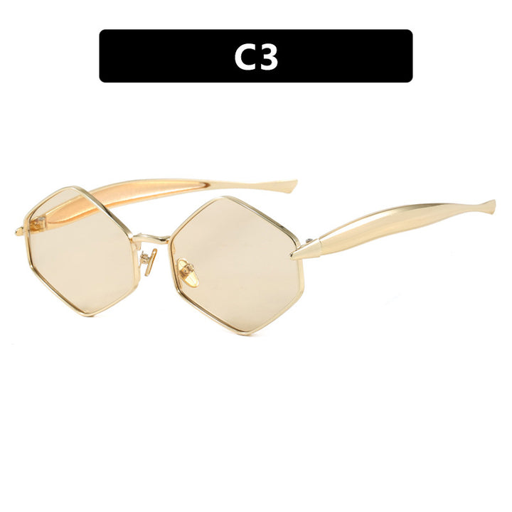 Women's hexagonal sunglasses with elegant metal frame and UV protection Stornfield