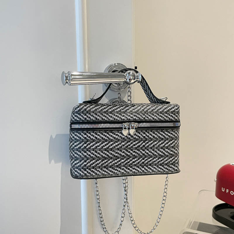 Textured Woven Handheld Clutch