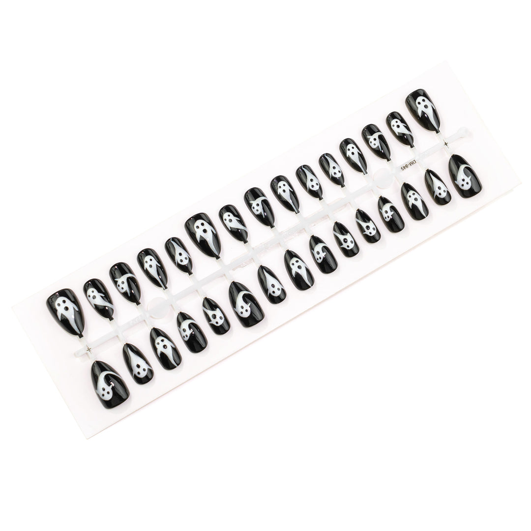 Ghost-Themed Press-On Nail Art Set Stornfield