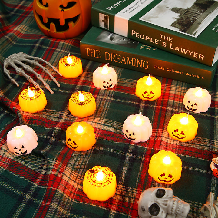 LED Mini Jack-O'-Lantern Pumpkin Tea Light Night Light Decorative Accent