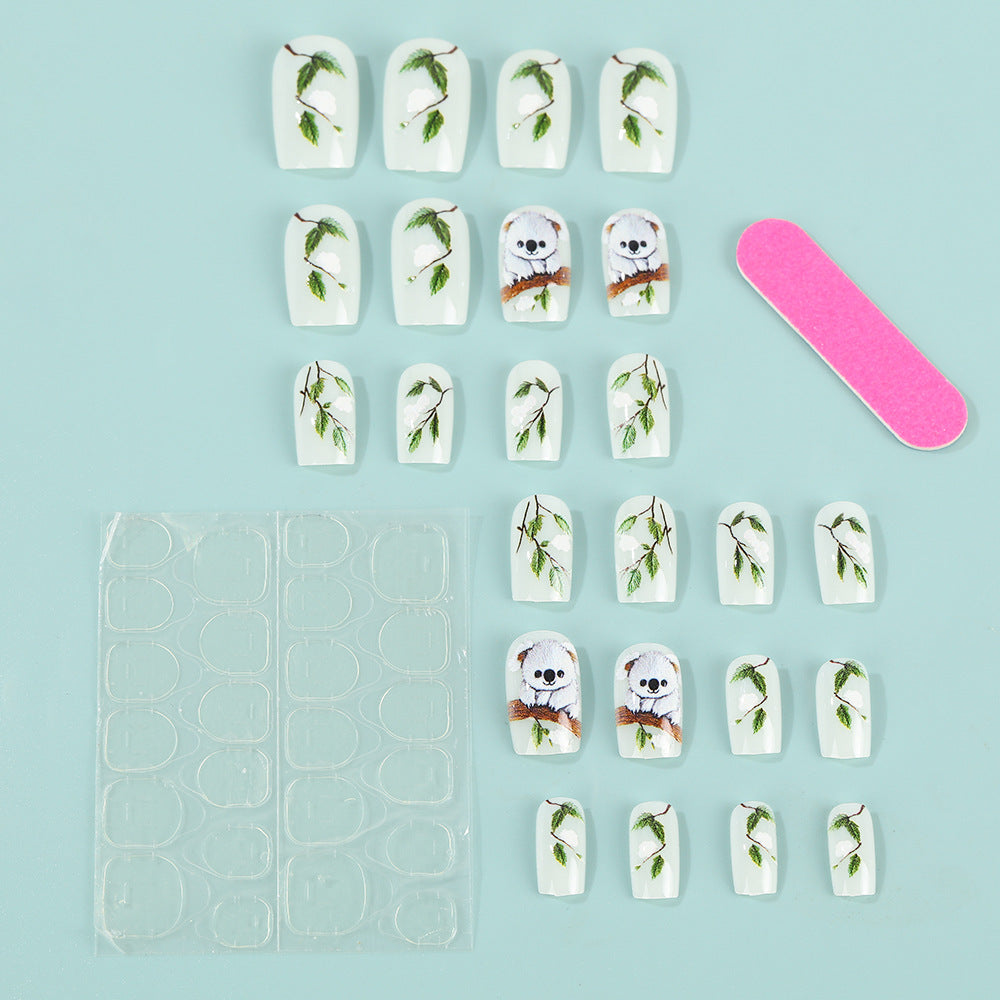 Creative panda design artificial nails Stornfield