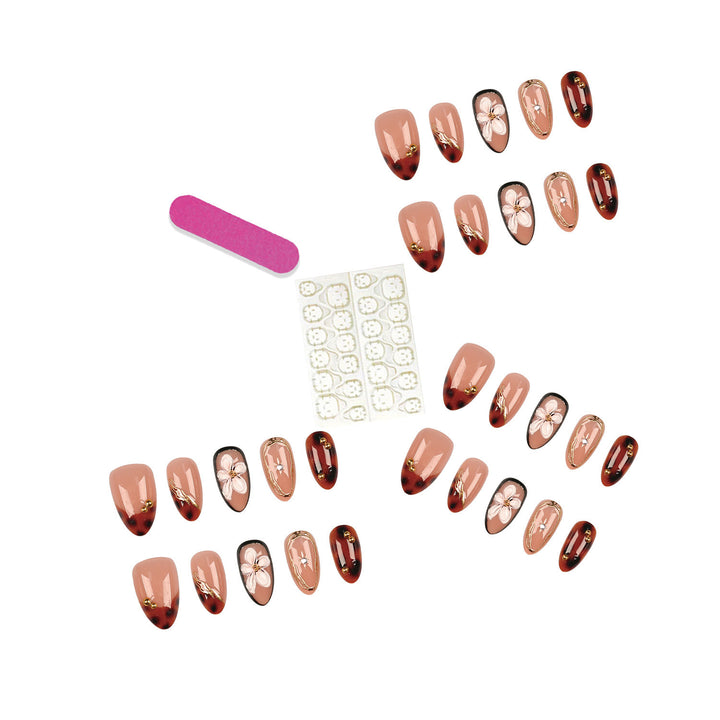 Elegant Floral Accent Press-On Nails