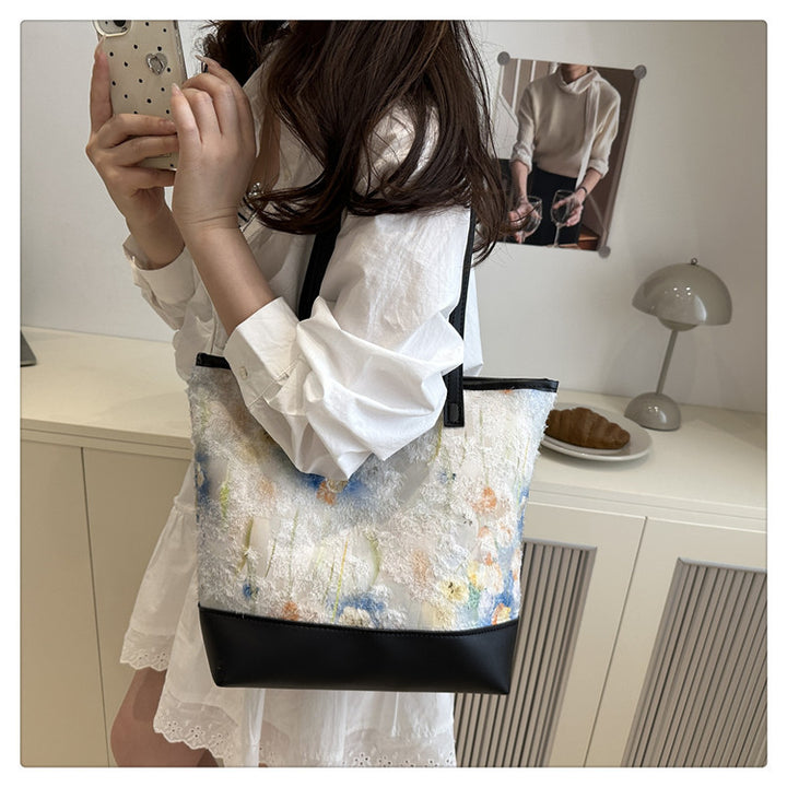 Artistic Floral Embroidered Tote Bag Stornfield
