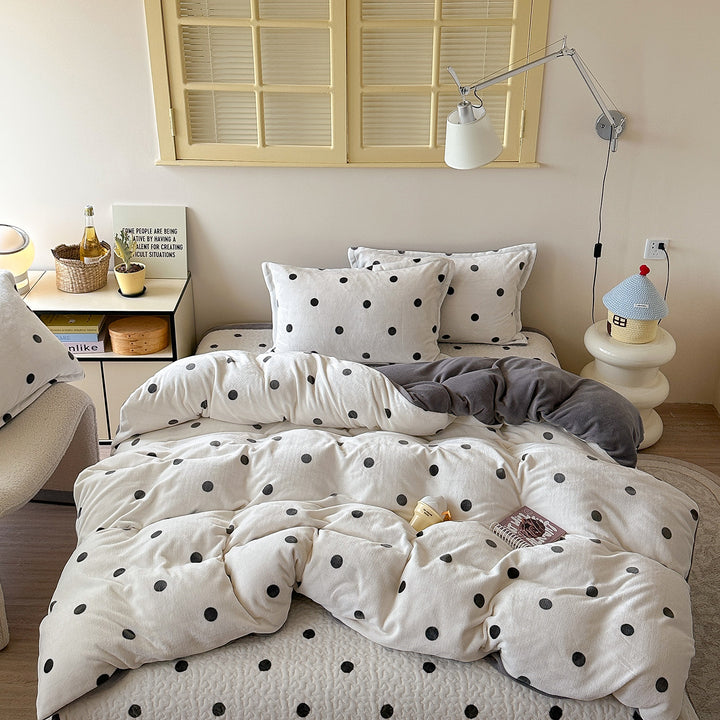 Cozy Dot Print Duvet Set