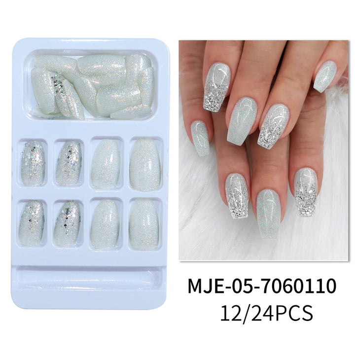 Glitter-Dusted Long Stiletto Press-On Nails Stornfield