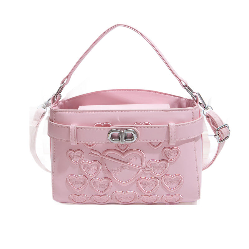Embossed Heart Detail Handbag