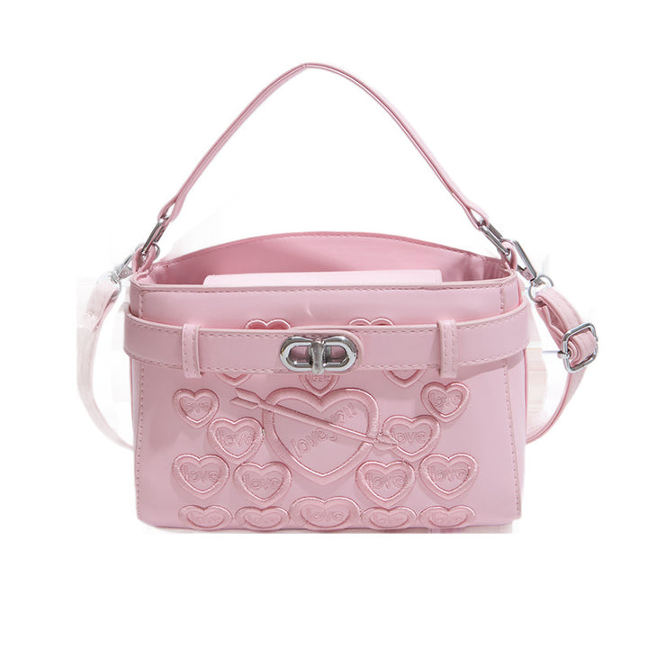 Embossed Heart Detail Handbag