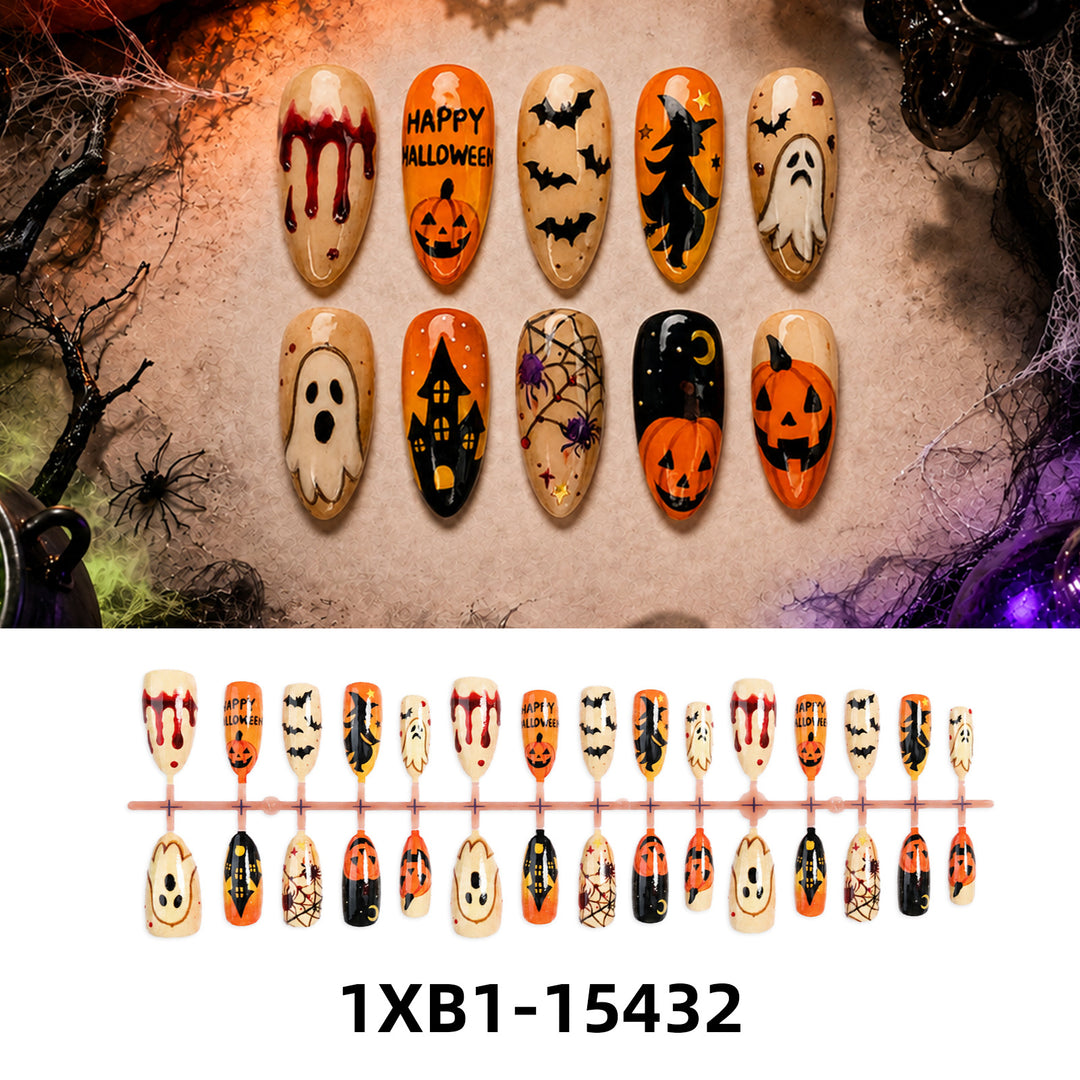 Acrylic nail set with creative Halloween motifs Stornfield