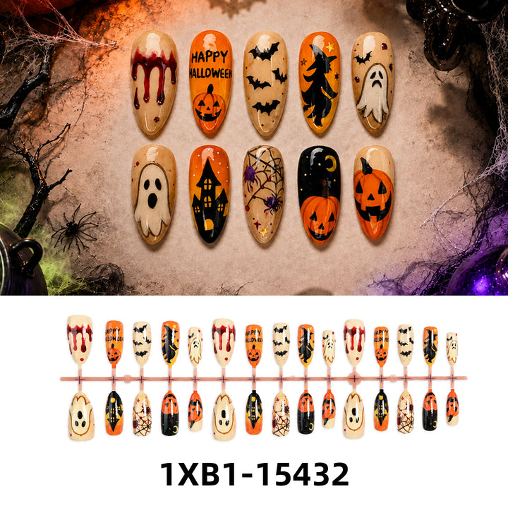 Acrylic nail set with creative Halloween motifs Stornfield