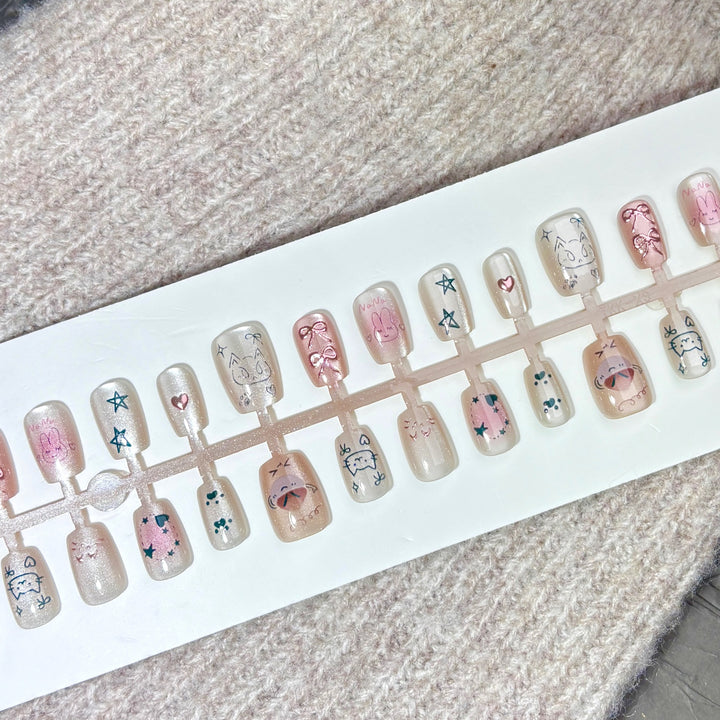 Decorative Character-Themed Press-On Nail Set