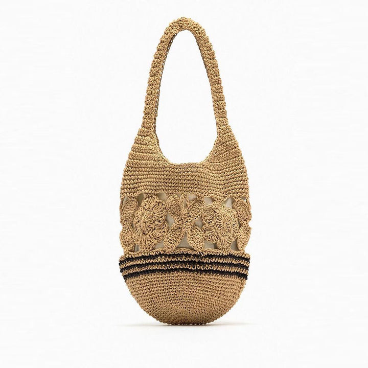 Crocheted Shoulder Bag with Floral Design Stornfield