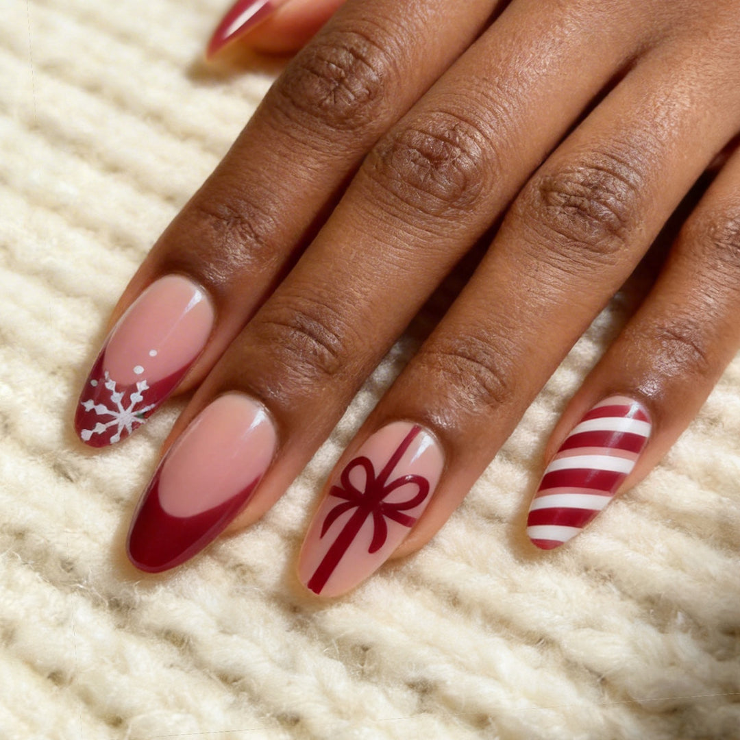 Festive Themed Stiletto Nail Art Extensions Stornfield