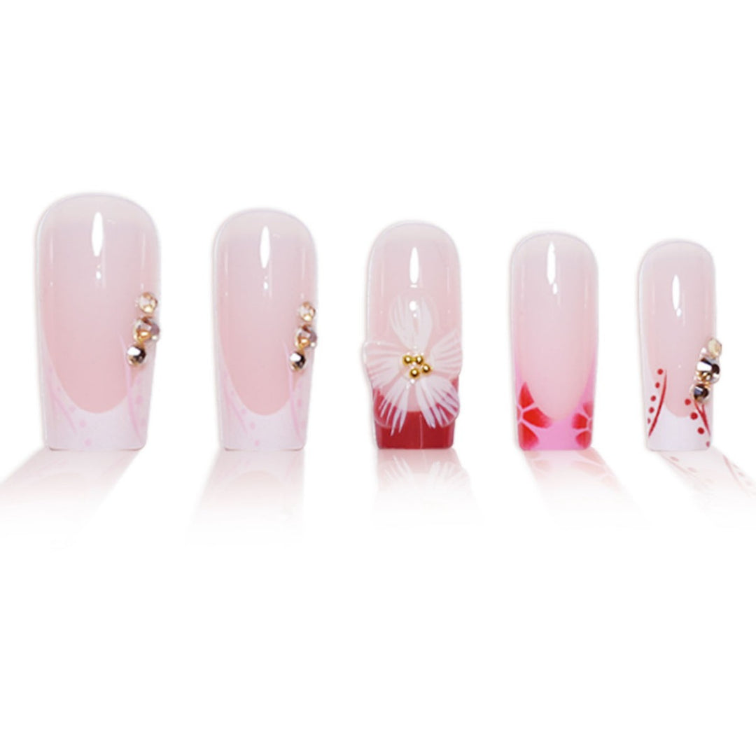 Elegant 3D Floral Press-On Nail Extensions Stornfield