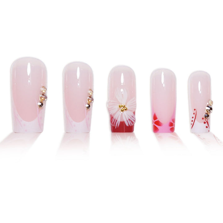 Elegant 3D Floral Press-On Nail Extensions Stornfield
