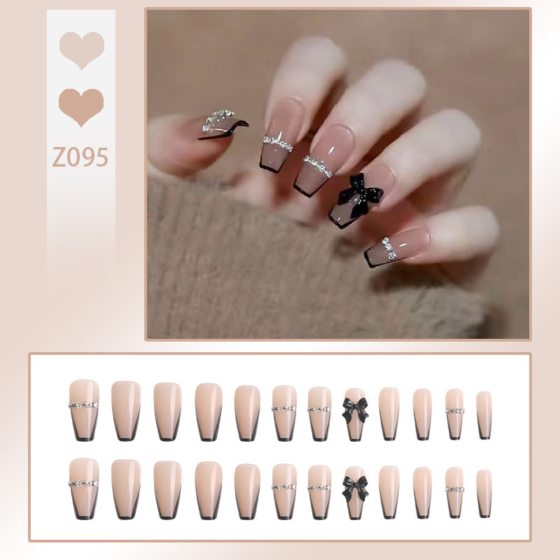 Elegant Rhinestone-Embellished Press-On Nails