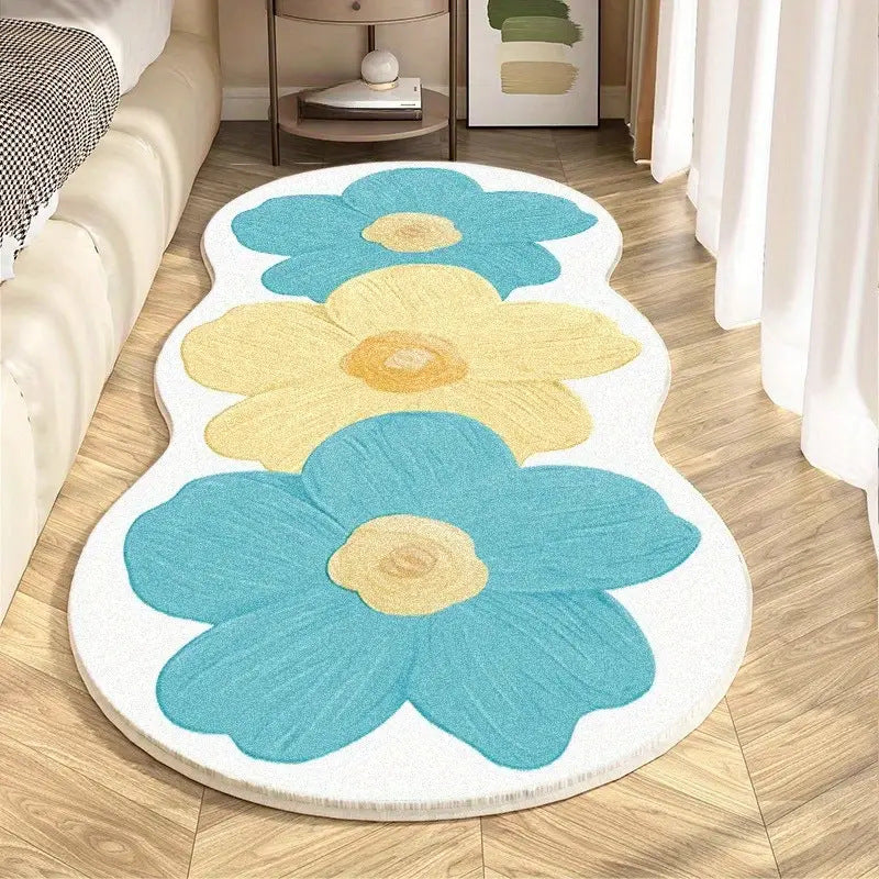 Floral-Themed Memory Foam Area Rug