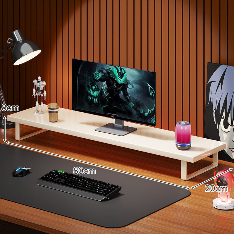 Solid Wood Monitor Riser with Minimal U-Frame Metal Legs