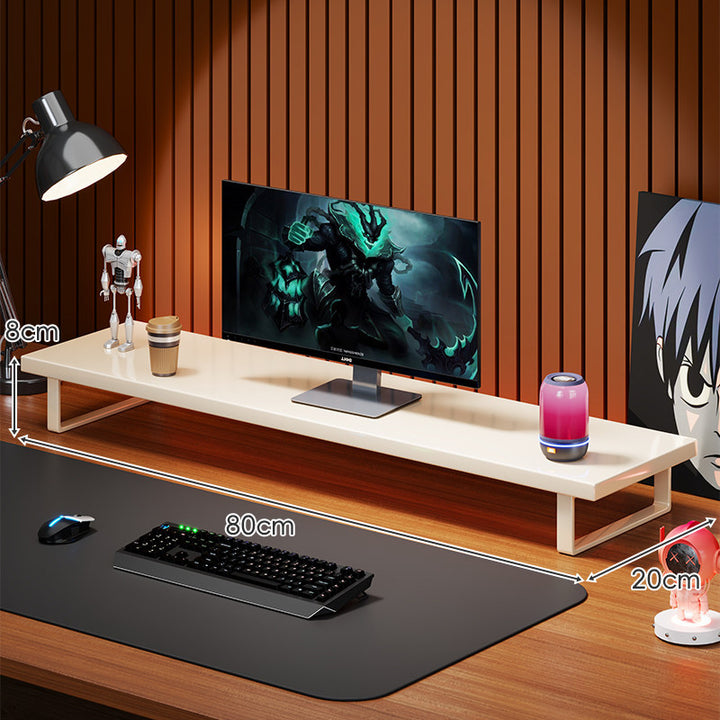 Solid Wood Monitor Riser with Minimal U-Frame Metal Legs