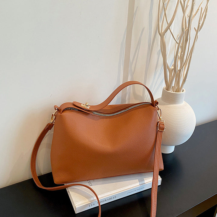 Faux Leather Handheld Hobo Bag