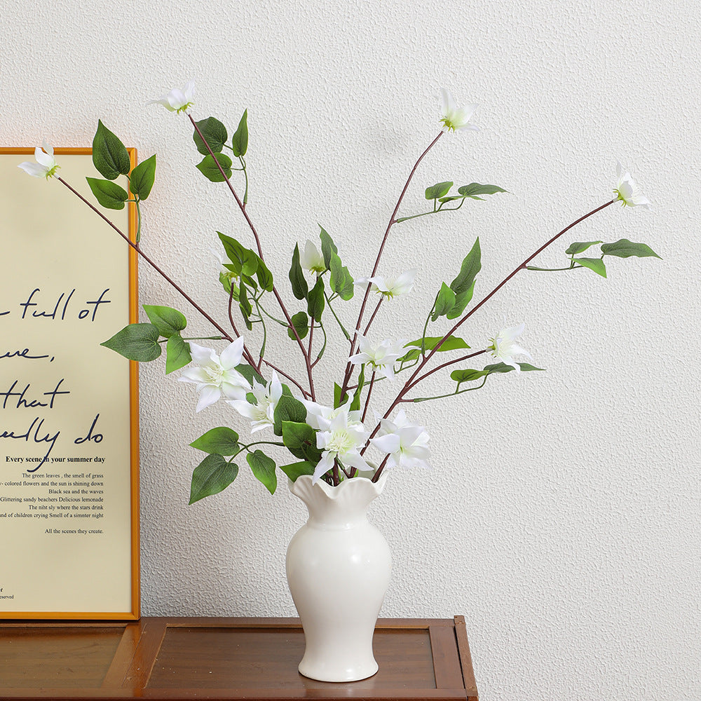 Artificial flower branch with lifelike fig tree leaves