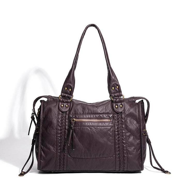 Distressed Leather Satchel Bag Stornfield