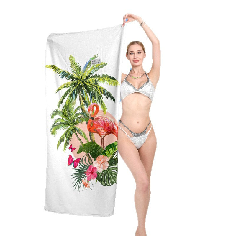 Beach towel with exotic flamingo motif Stornfield