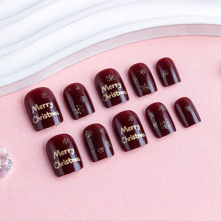 Festive Christmas-Themed Press-On Nail Art Stornfield 1787543209