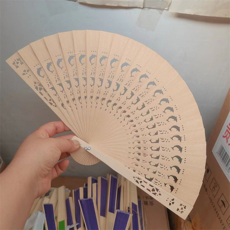 Ladies decorative and high-quality hand fan made of filigree wood Stornfield
