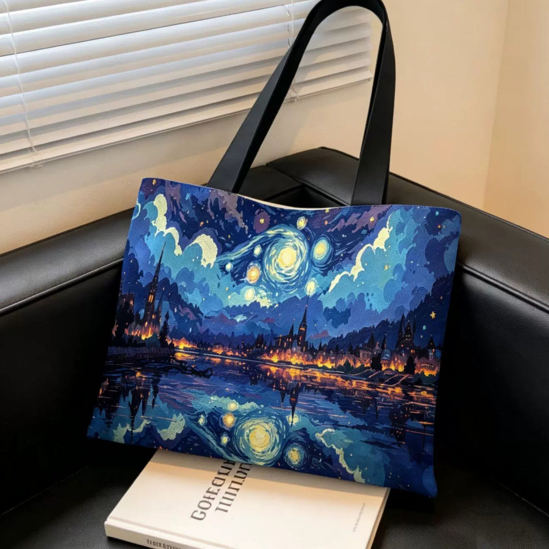 Artistic Graphic Print Tote Bag