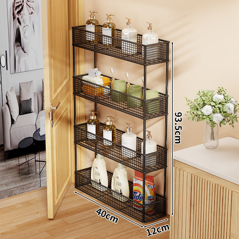 Slim Narrow Pull-Out Mesh Storage Organizer for Cabinet and Door Gap