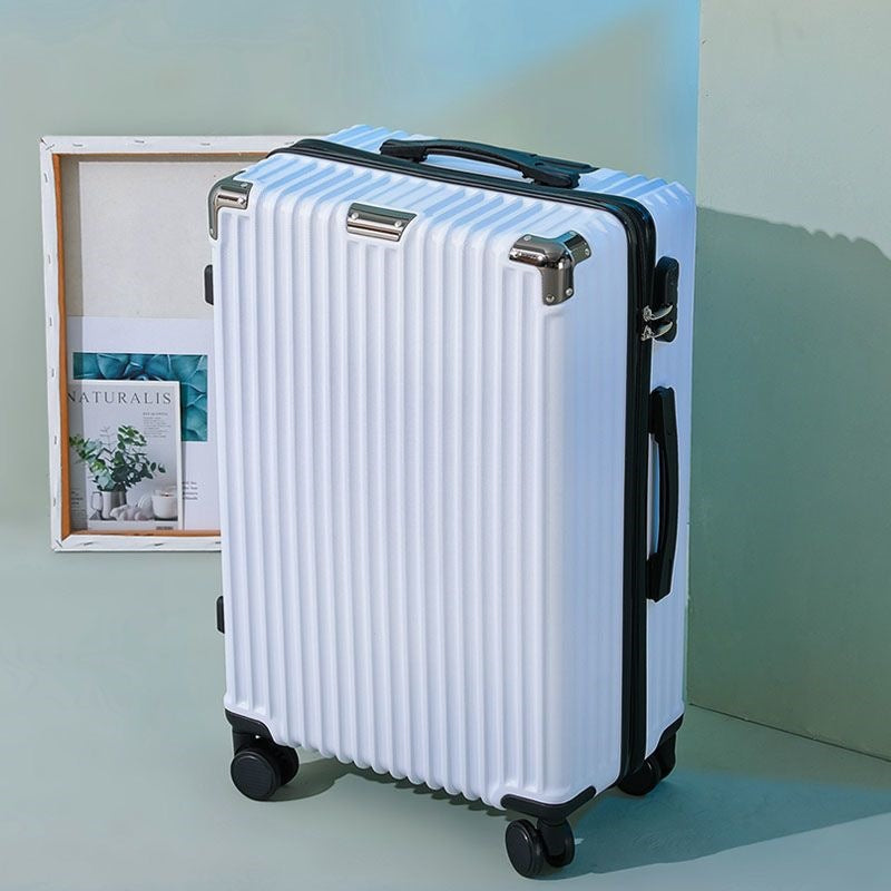 Hard shell suitcase with 360-degree wheel system and integrated safety feature Stornfield