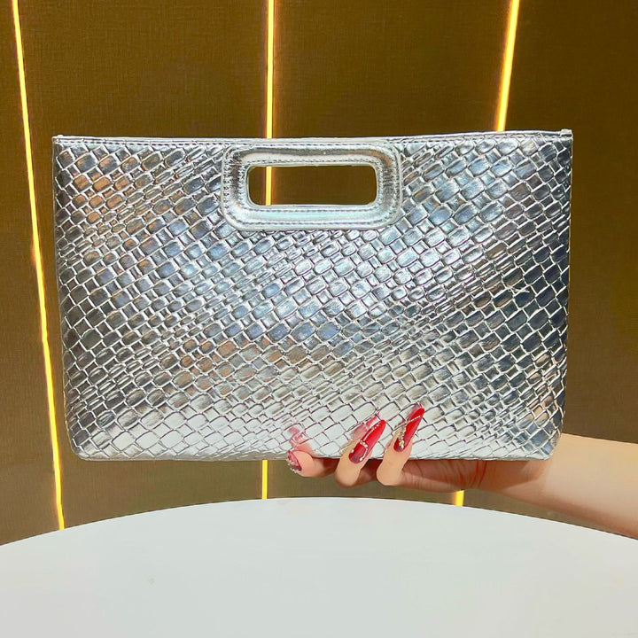 Textured Metallic Evening Clutch