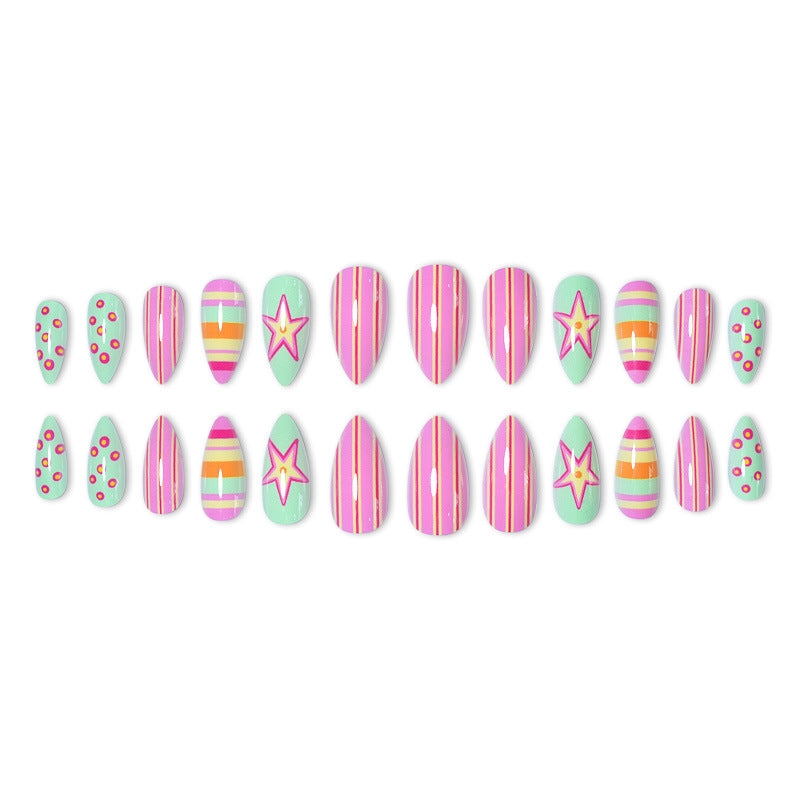 Themed Vibrant Press-On Nail Art Stornfield