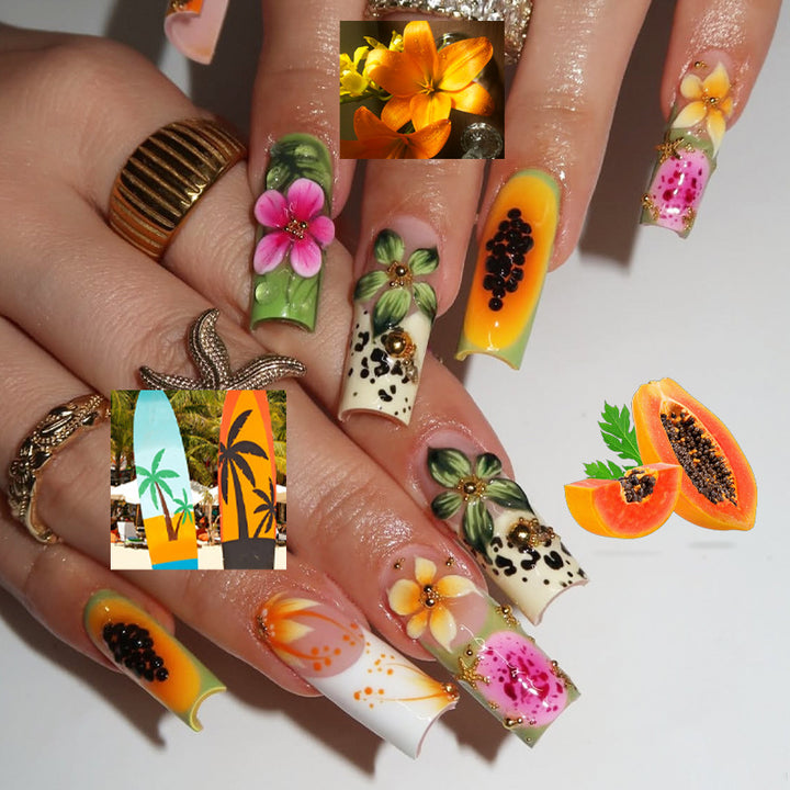 Floral Themed Nail Tips Box Set Stornfield