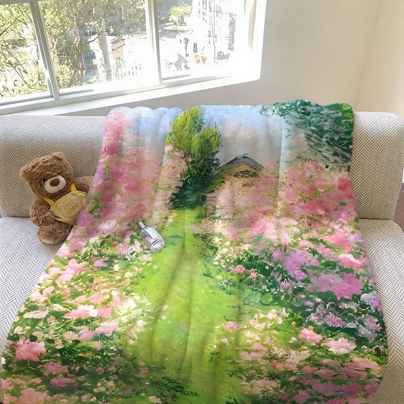 Floral Print Throw Blanket