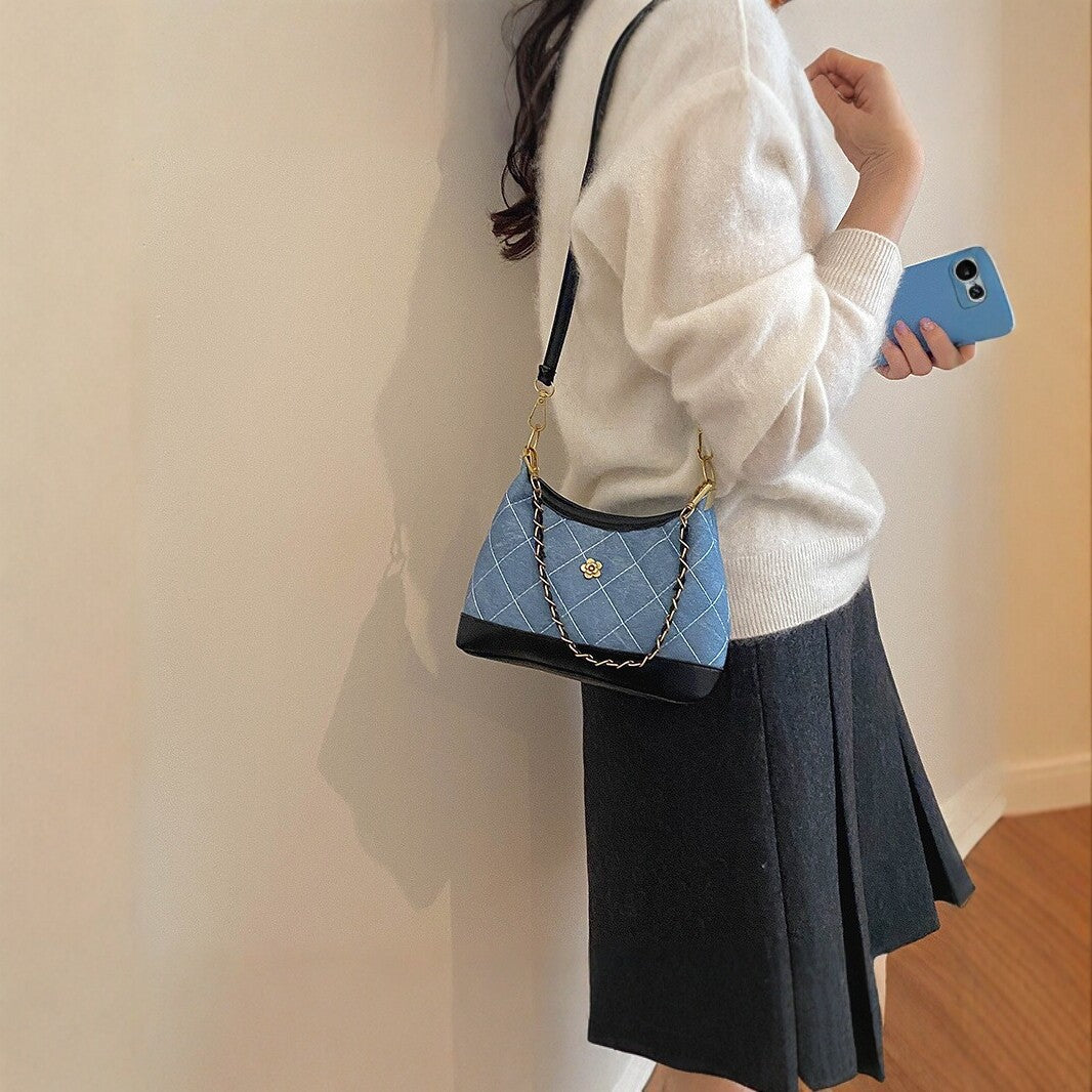 Quilted Faux Leather Shoulder Bag