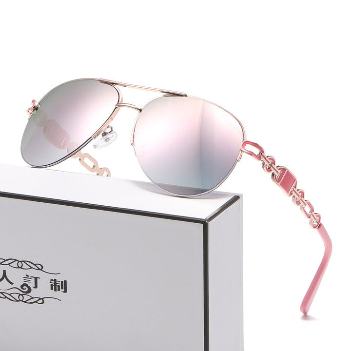 Women Aviator Sunglasses with Fashionable Chain Detail Stornfield