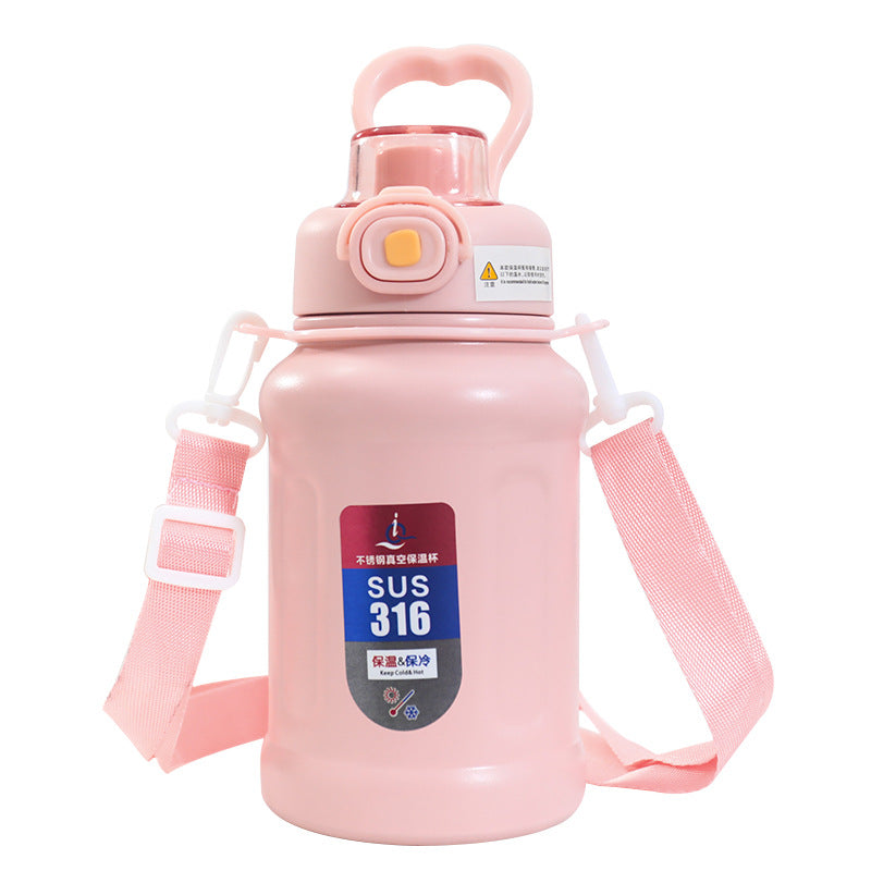 Ladies Stainless Steel Insulated Bottle with Practical Carry Strap and Innovative Closure Stornfield