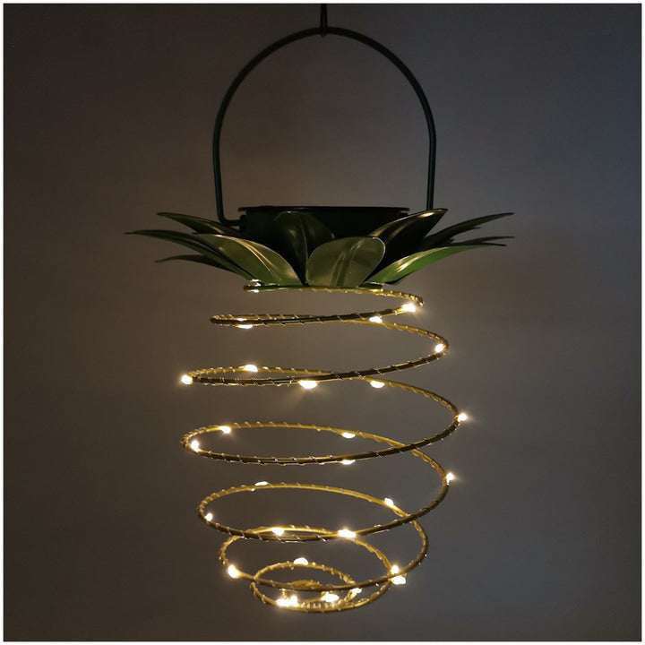 Spiral Pendant LED Hanging Planter Lamp With Faux Tropical Leaf Topper Stornfield