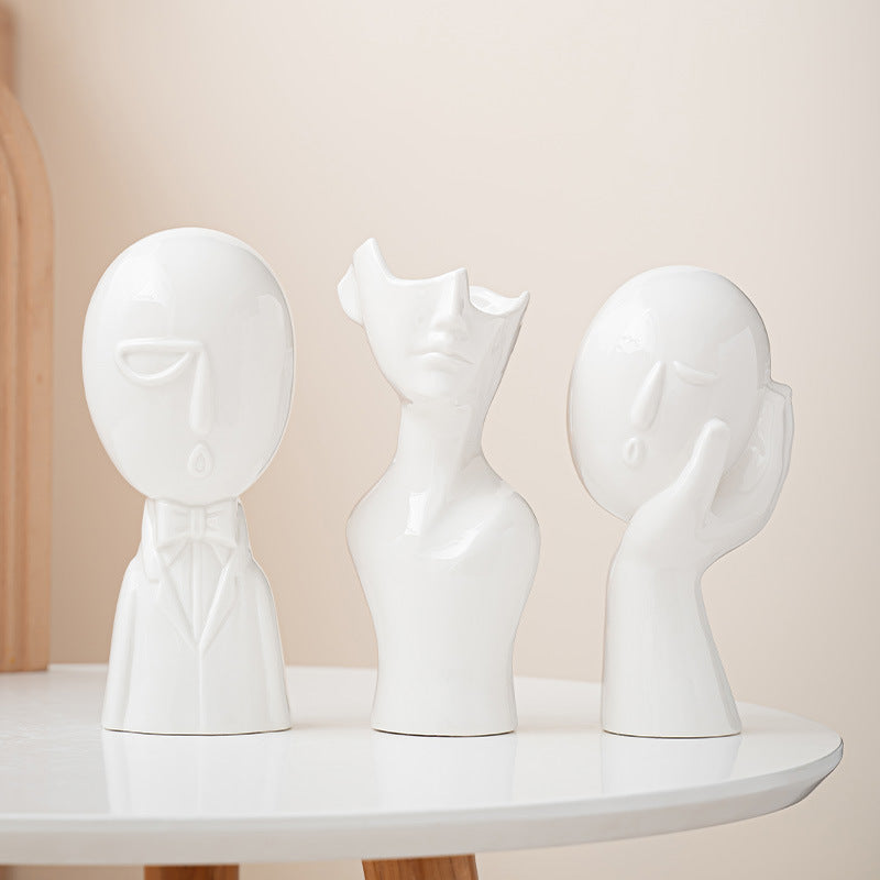 Human body ceramic vase ornament
