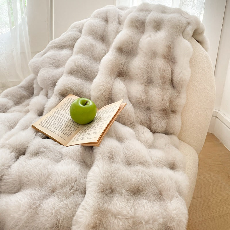 Plush Faux Fur Throw Blanket
