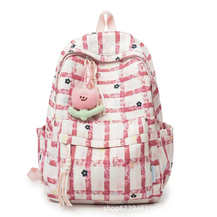 Playful Grid Pattern Backpack Stornfield