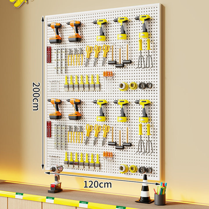 Large Rectangle Wall-Mounted Perforated Metal Pegboard Tool Storage Panel