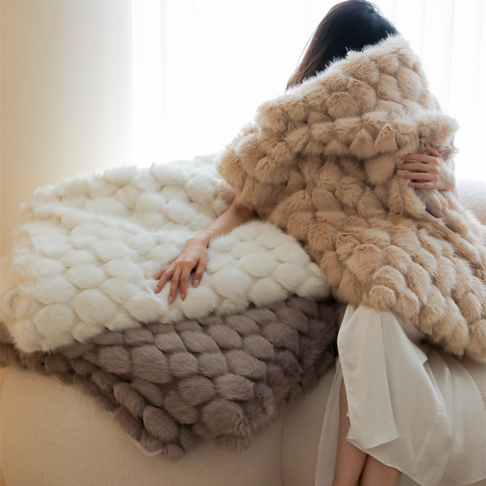 Luxury Chunky Faux Fur Oversized Throw Blanket