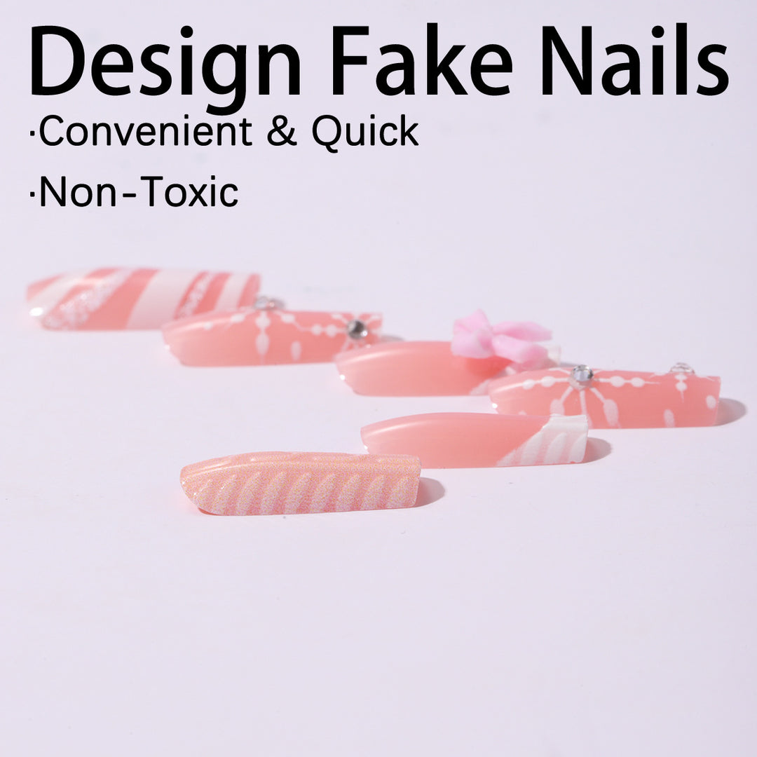 Artificial nail set with festive Christmas motifs Stornfield