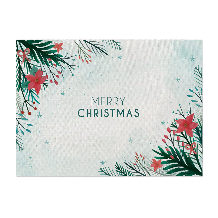 Festive Botanical Merry Christmas Canvas Wall Art Print